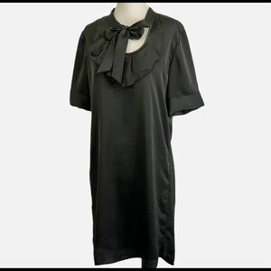 Gap Olive Green Ruffle Tie Neck Dress Small